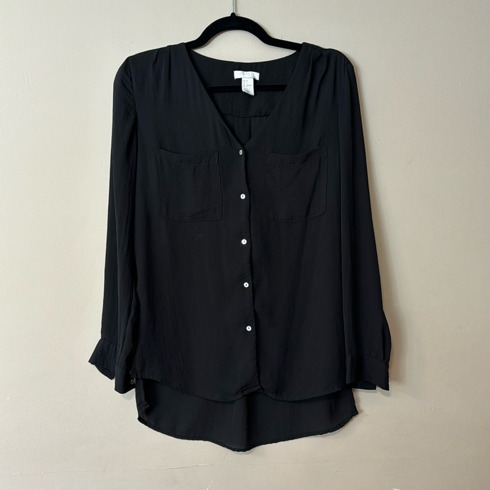 [2] H&M Chiffon Black Blouse